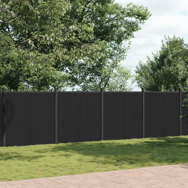 ARDEBO.de - Zaunelement Grau 1218x186 cm WPC