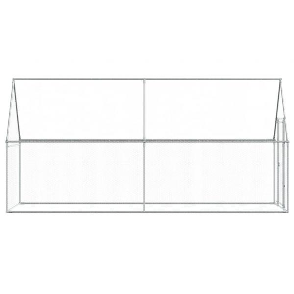 Hühnerkäfig Silbern 400x100x190 cm Verzinkter Stahl