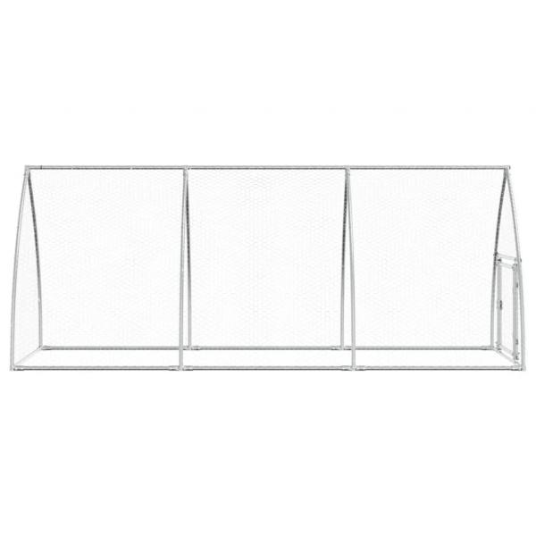 Hühnerkäfig Silbern 300x105x120 cm Verzinkter Stahl