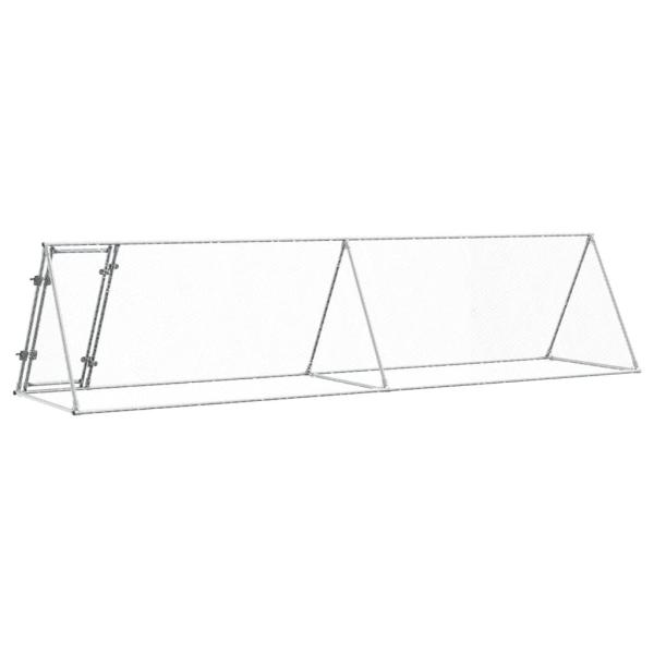 Hühnerkäfig Silbern 400x105x91 cm Verzinkter Stahl