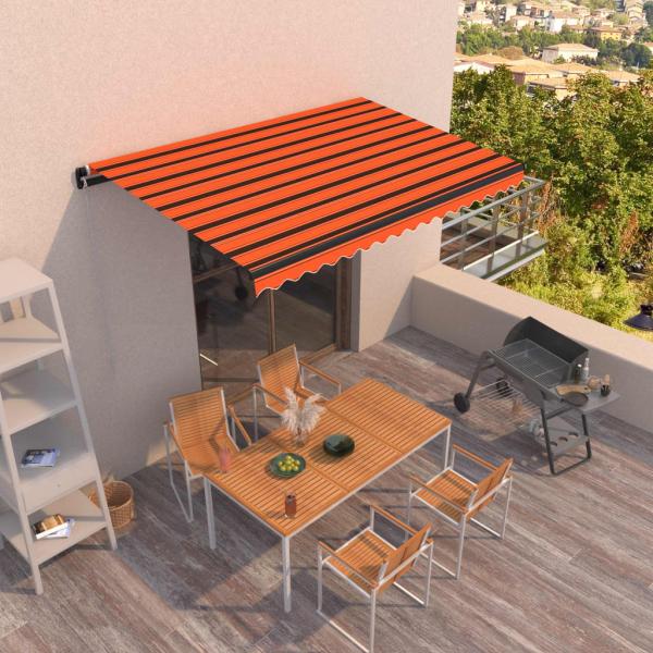 ARDEBO.de - Markise Manuell Einziehbar 400x350 cm Orange und Braun