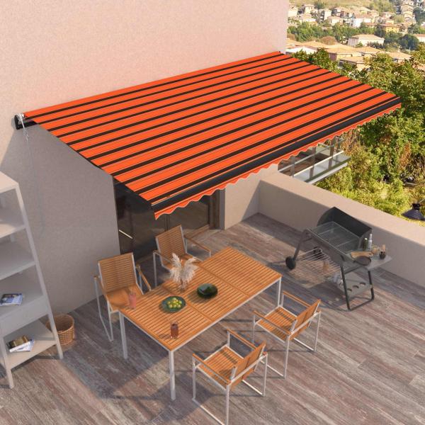 ARDEBO.de - Markise Automatisch Einziehbar 600x350 cm Orange und Braun