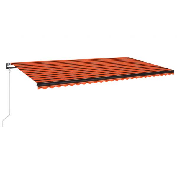 Markise Automatisch Einziehbar 600x350 cm Orange und Braun