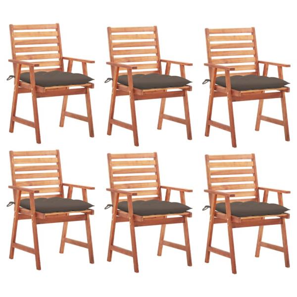 ARDEBO.de - Garten-Essstühle 6 Stk. mit Kissen Massivholz Akazie 