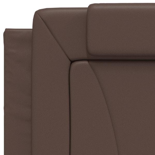 Bett mit Matratze Braun 90x190 cm Kunstleder