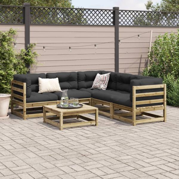 ARDEBO.de - 6-tlg. Garten-Sofagarnitur Kiefernholz Imprägniert