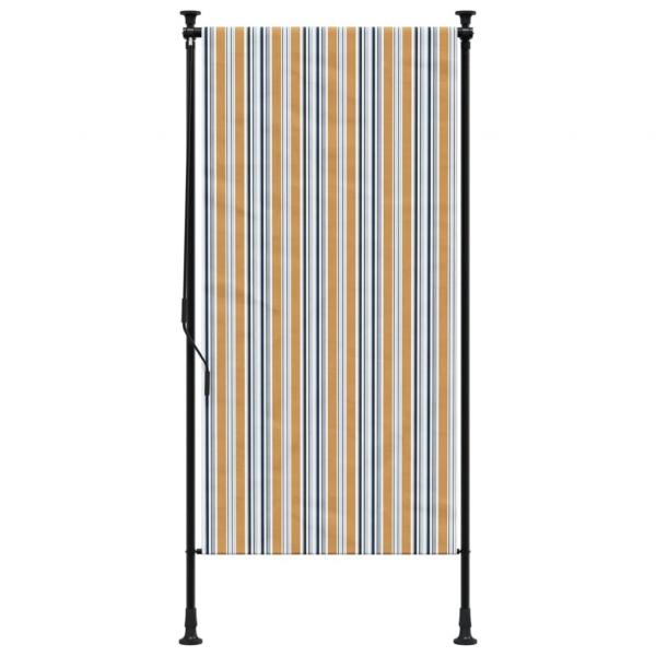 Außenrollo Gelb und Weiß 100x270 cm Stoff und Stahl