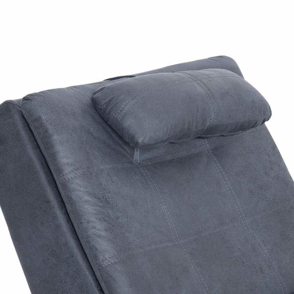 Massage Chaiselongue mit Kissen Grau Wildleder-Optik