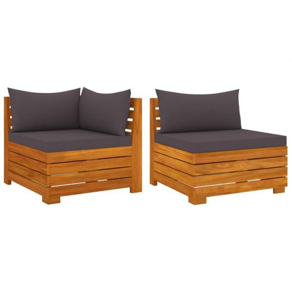ARDEBO.de - 2-tlg. Garten-Lounge-Set mit Kissen Massivholz Akazie 