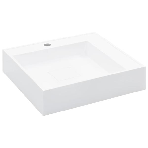 Waschbecken 50 x 50 x 12,3 cm Mineralguss/Marmorguss Weiß