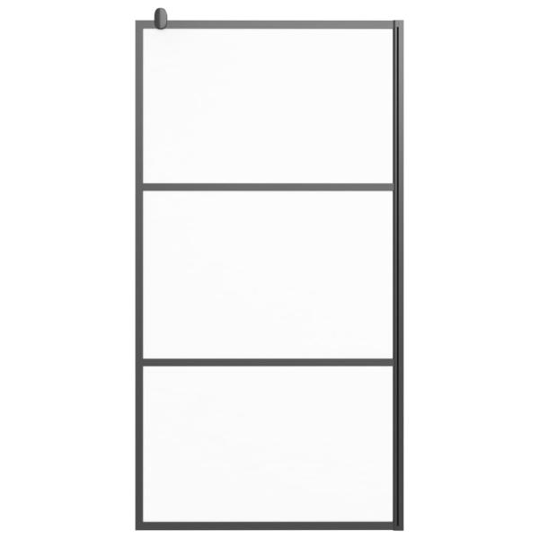 Duschwand für Walk-In Dusche 115x195 cm ESG Mattiert Schwarz