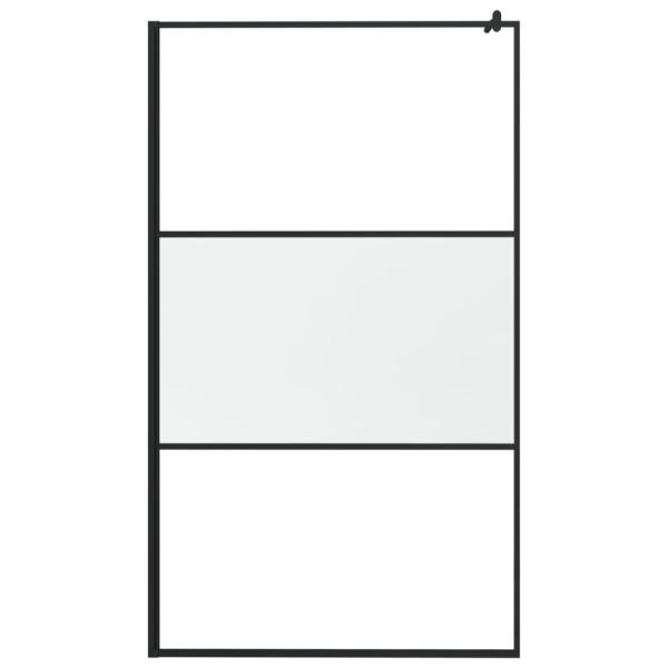 Duschwand für Walk-In Dusche 115x195 cm ESG Mattiert Schwarz