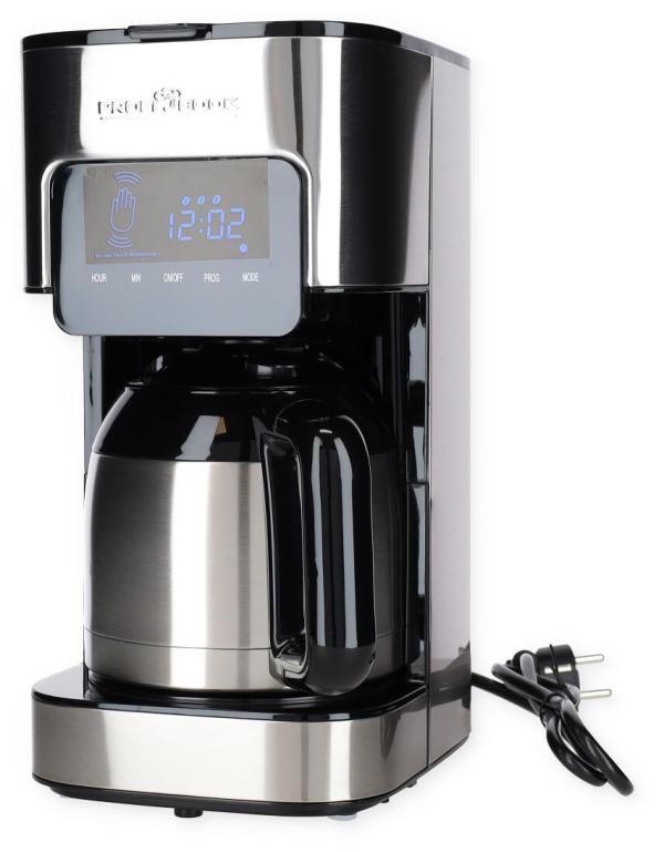 ProfiCook PC-KA 1191 Kaffeeautomat, Sensor Touch, 1,2 L, 24-Stunden-Timer, edelstahl/schwarz (501191)