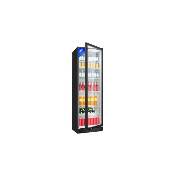 ARDEBO.de Bomann KSG 7351 Flaschenkühlschrank, 60 cm breit, 356 L, Glastür, Innenraumbeleuchtung, abschließbare Gerätetür, 6 Gitterablagen, schwarz
