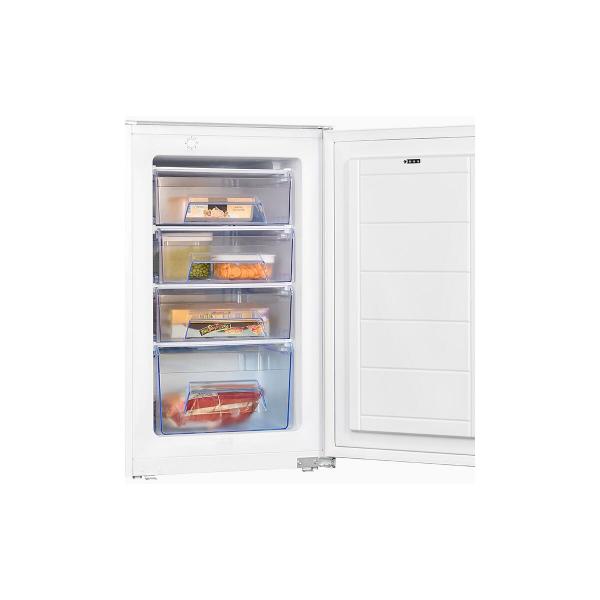 Exquisit EGS101-080E Einbau Gefrierschrank, Nischenhöhe 88 cm, 77 L, Schlepptür, 4 Schubladen, weiß