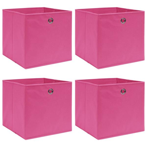 ARDEBO.de - Aufbewahrungsboxen 4 Stk. Rosa 32x32x32 cm Stoff