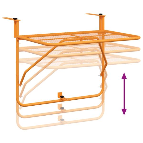 ARDEBO.de - Balkontisch Gelb 60x40 cm Stahl