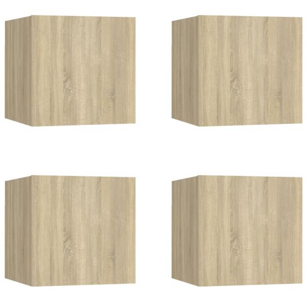 TV-Wandschränke 4 Stk. Sonoma-Eiche 30,5x30x30 cm