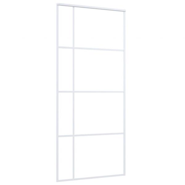 Schiebetür ESG-Glas und Aluminium 90x205 cm Weiß