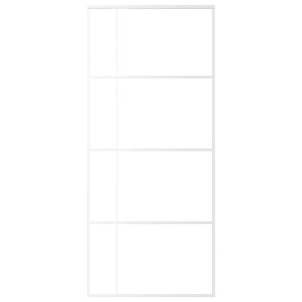 Schiebetür ESG-Glas und Aluminium 90x205 cm Weiß