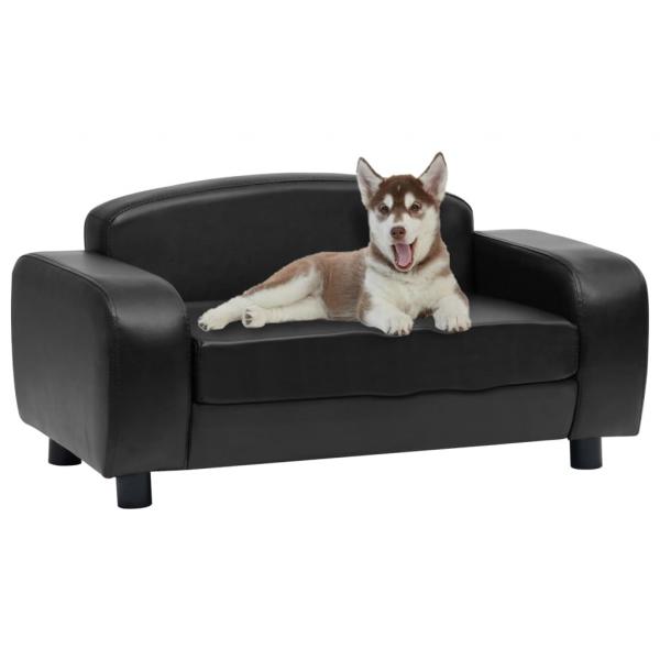 ARDEBO.de - Hundesofa Schwarz 80x50x40 cm Kunstleder