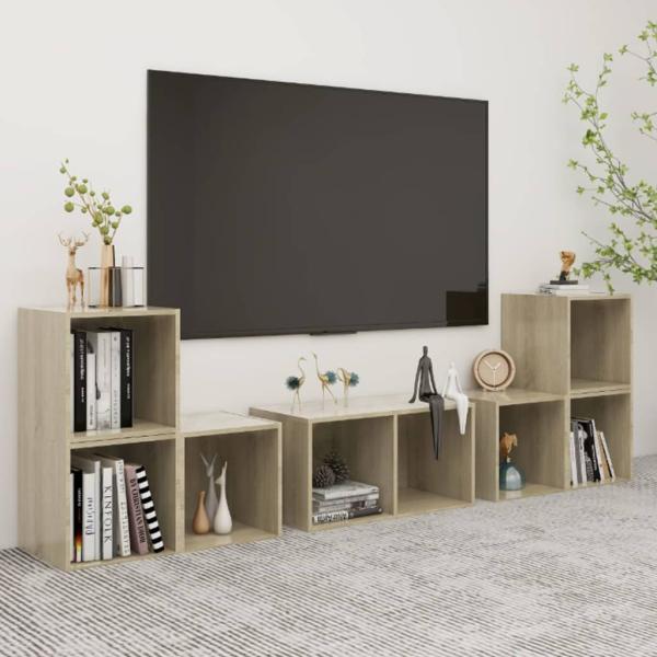 ARDEBO.de - 6-tlg. TV-Schrank-Set Sonoma-Eiche Holzwerkstoff