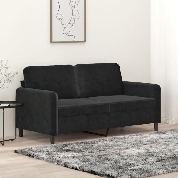 ARDEBO.de - 2-Sitzer-Sofa Schwarz 140 cm Samt