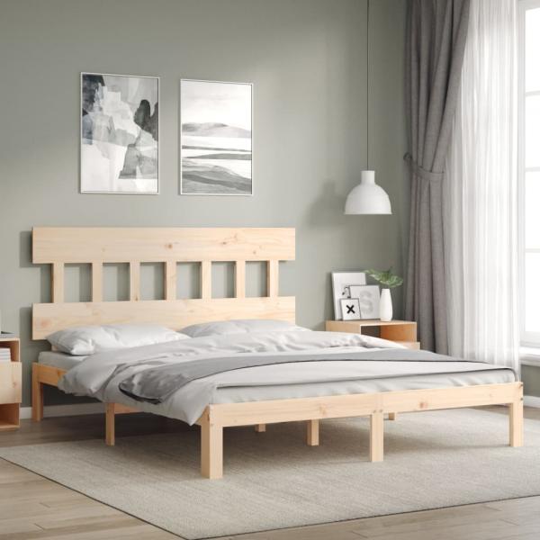 ARDEBO.de - Massivholzbett mit Kopfteil 160x200 cm