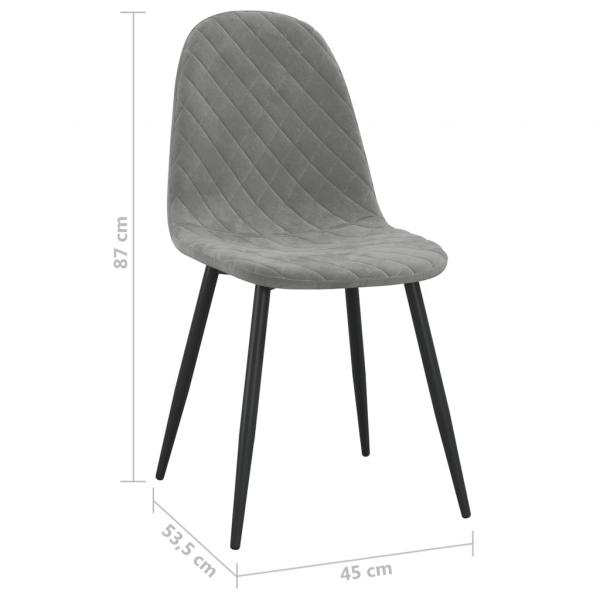 Esszimmerstühle 2 Stk. Hellgrau Samt