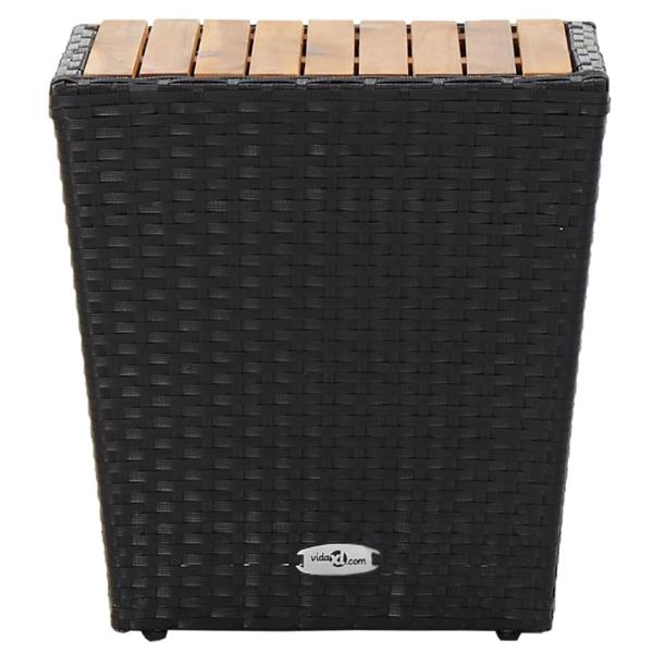 5-tlg. Garten-Bistro-Set Poly Rattan Massivholz Akazie Schwarz
