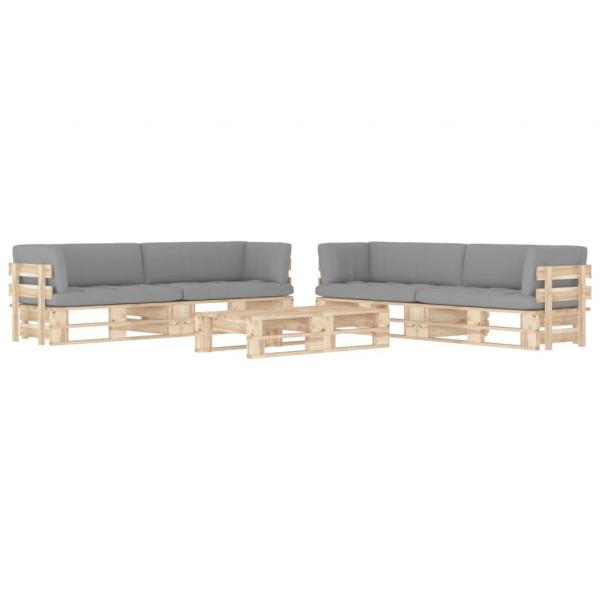 ARDEBO.de - 6-tlg. Paletten-Lounge-Set mit Kissen Imprägniertes Kiefernholz