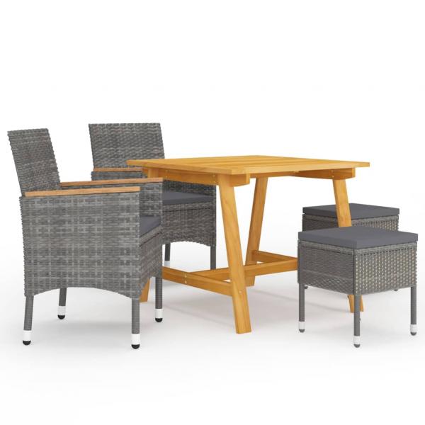 ARDEBO.de - 5-tlg. Garten-Essgruppe Grau