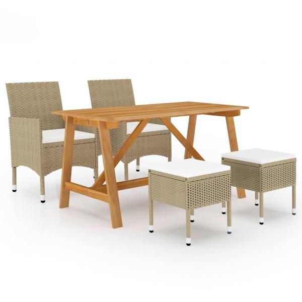ARDEBO.de - 5-tlg. Garten-Essgruppe Beige