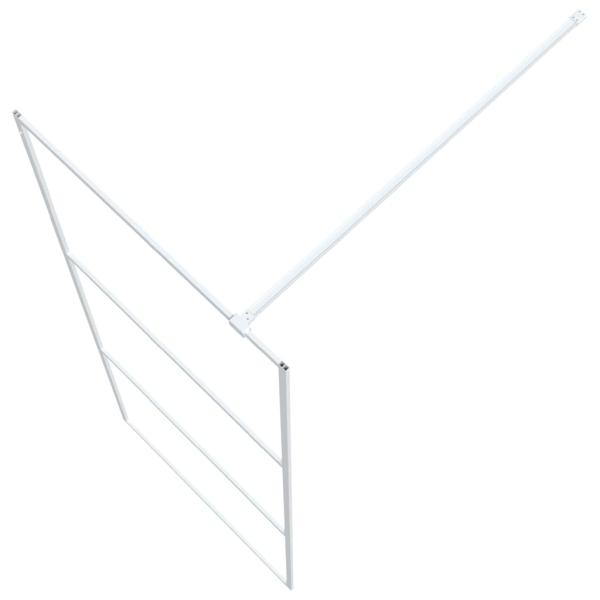 Duschwand für Begehbare Dusche Weiß 80x195 cm ESG-Klarglas