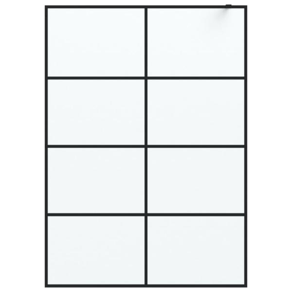 Duschwand für Begehbare Dusche Schwarz 140x195 cm Matt ESG-Glas