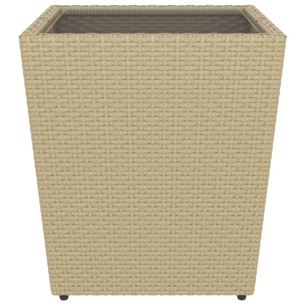 5-tlg. Garten-Bistro-Set Poly Rattan und Hartglas Beige