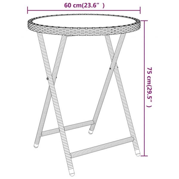 5-tlg. Bistro-Set Poly-Rattan und Hartglas Braun