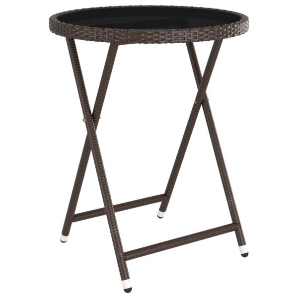 5-tlg. Bistro-Set Poly-Rattan und Hartglas Braun