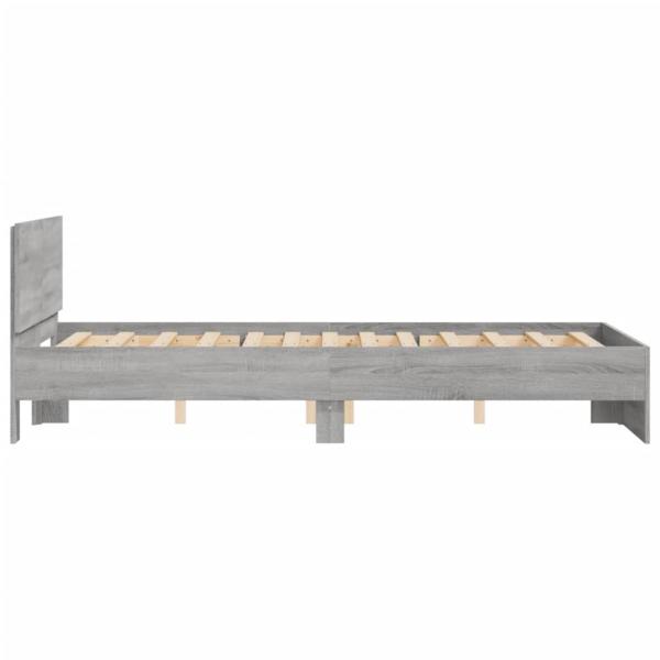 Bettgestell mit Kopfteil Grau Sonoma 120x190 cm