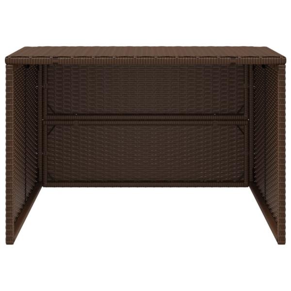 Mähroboter-Garage Braun 86x90x52/57 cm Poly Rattan