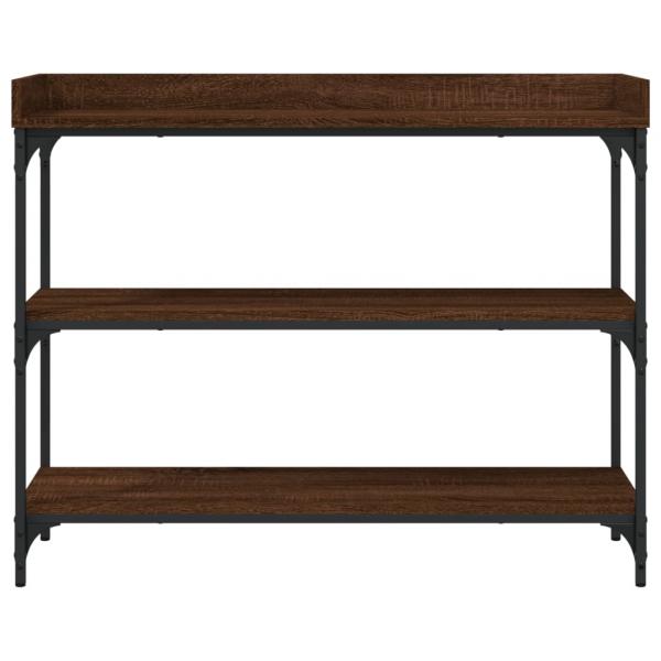 Konsolentisch mit Ablagen Braun Eichen-Optik 100x30x80 cm