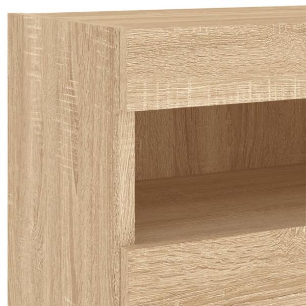 5-tlg. Wohnwand mit LED-Beleuchtung Sonoma-Eiche Holzwerkstoff