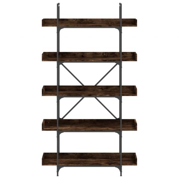Bücherregal 5 Böden Räuchereiche 100x33x180,5 cm Holzwerkstoff