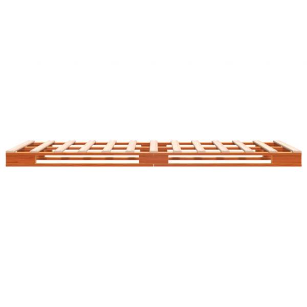 Palettenbett Wachsbraun 90x200 cm Massivholz Kiefer