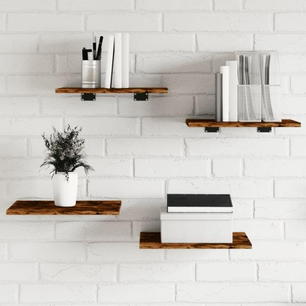 ARDEBO.de - Wandregale 4 Stk. Räuchereiche 40x30x1,5 cm Holzwerkstoff