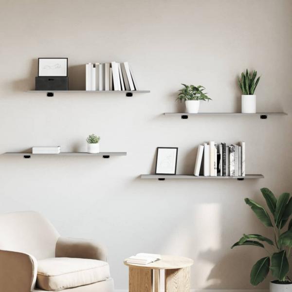 Wandregale 4 Stk. Grau Sonoma 100x20x1,5 cm Holzwerkstoff