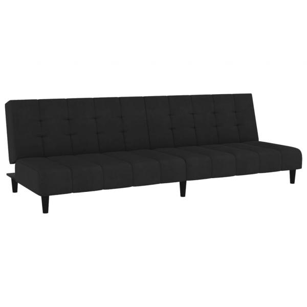 Schlafsofa 2-Sitzer Schwarz Samt