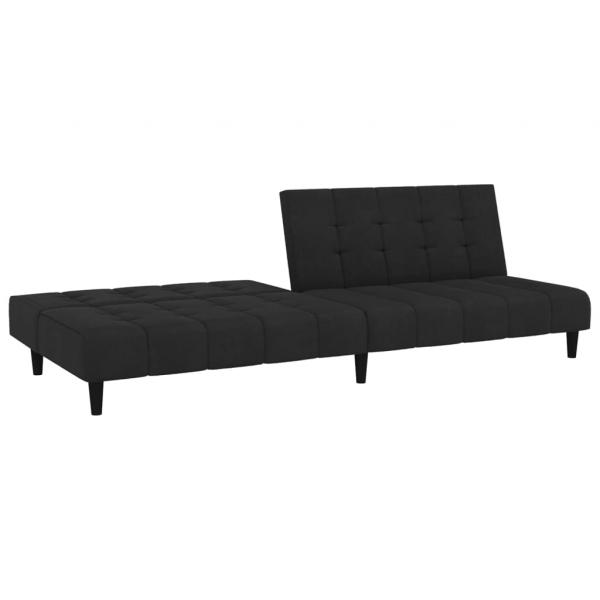 Schlafsofa 2-Sitzer Schwarz Samt
