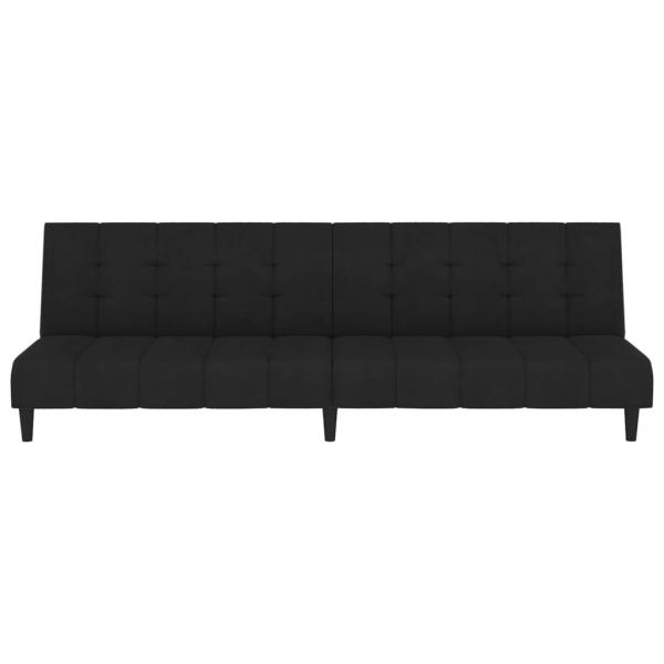 Schlafsofa 2-Sitzer Schwarz Samt