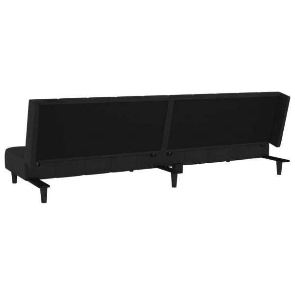 Schlafsofa 2-Sitzer Schwarz Samt